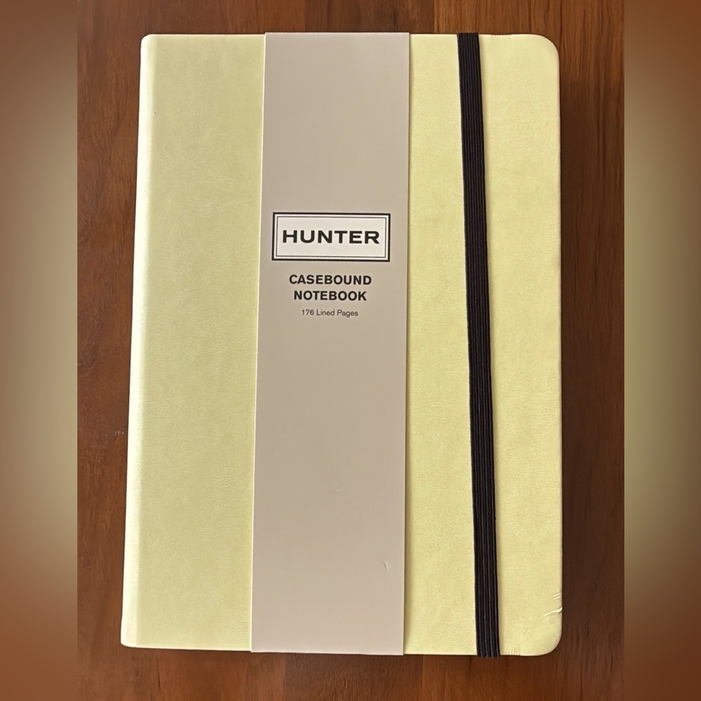 NWT/ Hunter Pale Yellow Casebound Notebook with Black Elastic